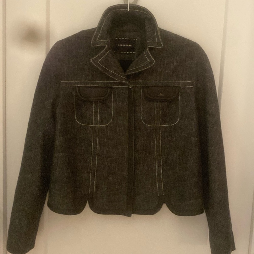 LongChamp Black Jean Jacket Size 36